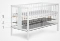 Łóżeczko niemowlęce z szufladą i barierką ochronną iwo 120x60 biały/sosna